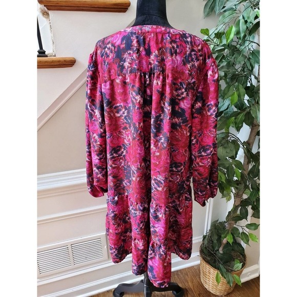 Time And Tru Women Multicolor Polyester V-Neck Long Sleeve Casual Top Blouse 22 - Picture 6 of 12